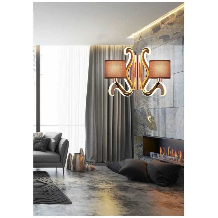 Applique a LED AMBROSIA 2xE14/40W/230V + LED/12,3W rame