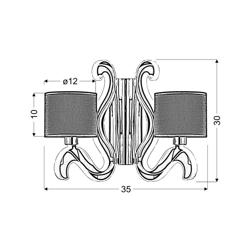 Applique a LED AMBROSIA 2xE14/40W/230V + LED/12,3W rame