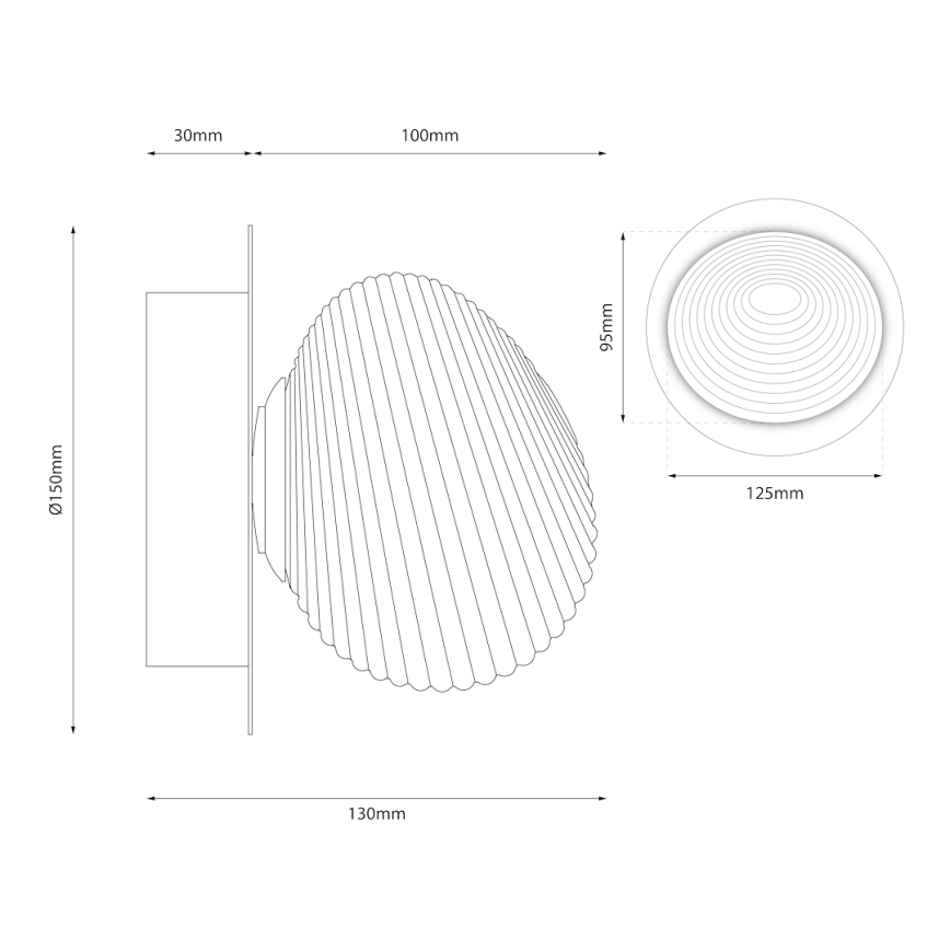 Applique a LED BOLLA LED/3W/230V cromo lucido