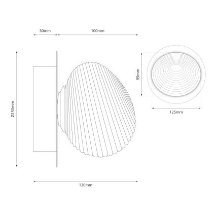 Applique a LED BOLLA LED/3W/230V oro