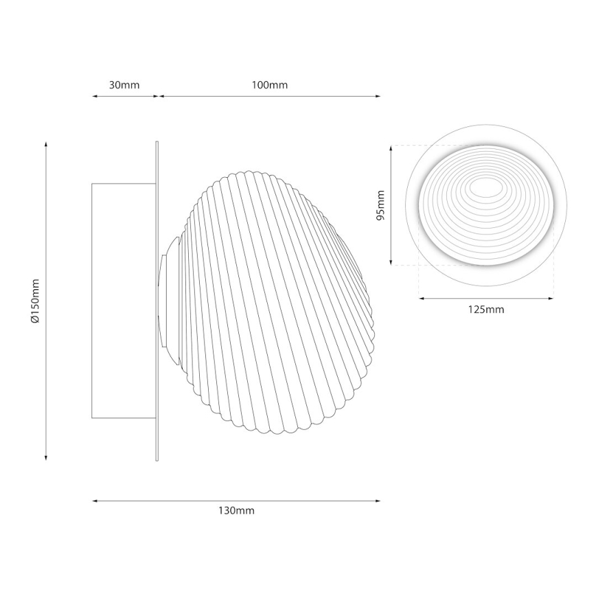 Applique a LED BOLLA LED/3W/230V oro