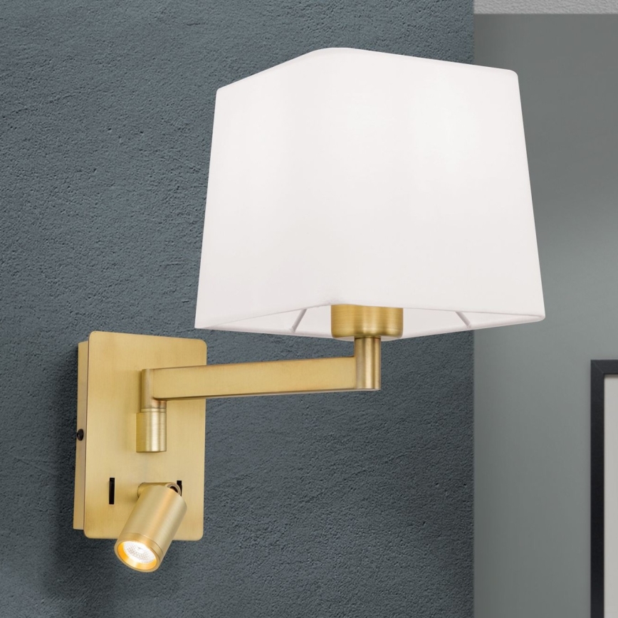 Applique a LED CARLTON 1xE27/40W/230V + LED/3W bianco/oro