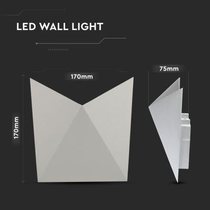 Applique a LED da esterno LED/5W/230V 4000K IP65 grigio