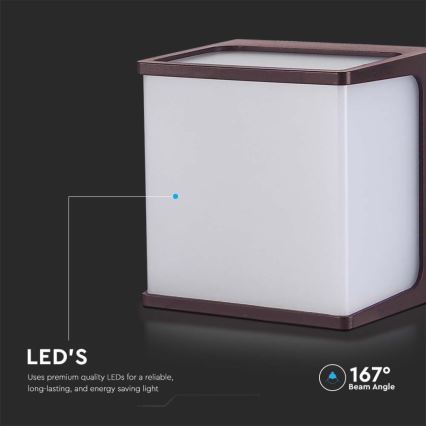 Applique a LED da esterno LED/8W/230V IP65 3000K marrone