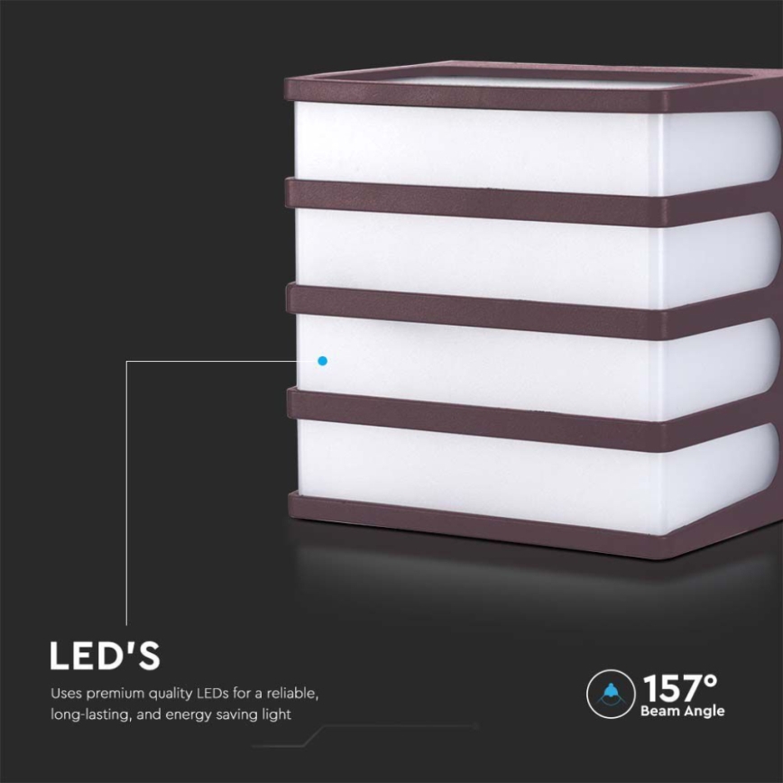 Applique a LED da esterno LED/8W/230V IP65 3000K marrone