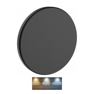 Applique a LED da esterno PIATTA LED/12W/230V 3000/4000/6000K diametro 18 cm IP44 nero