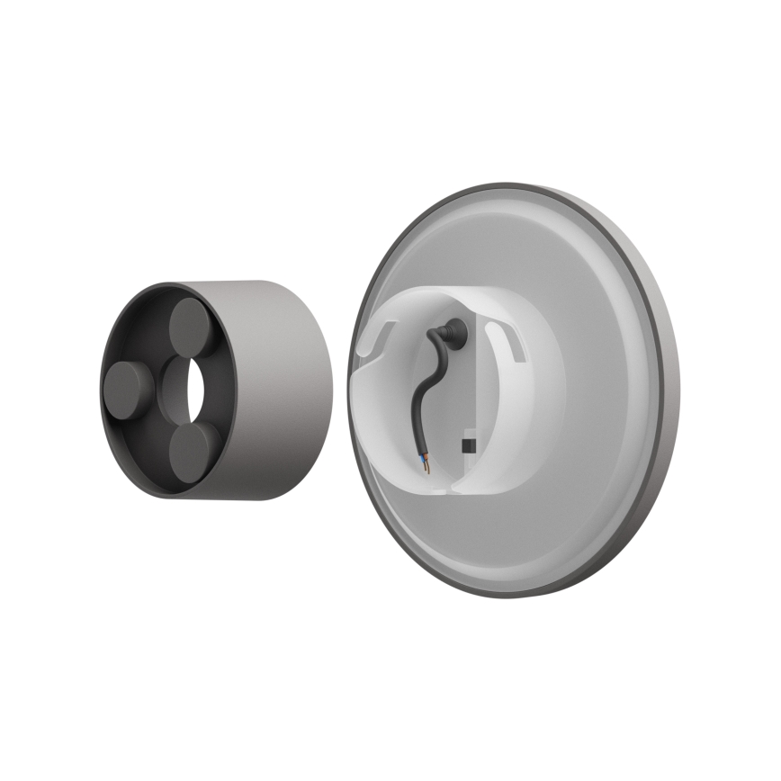 Applique a LED da esterno PIATTA LED/12W/230V 3000/4000/6000K diametro 18 cm IP44 grigio