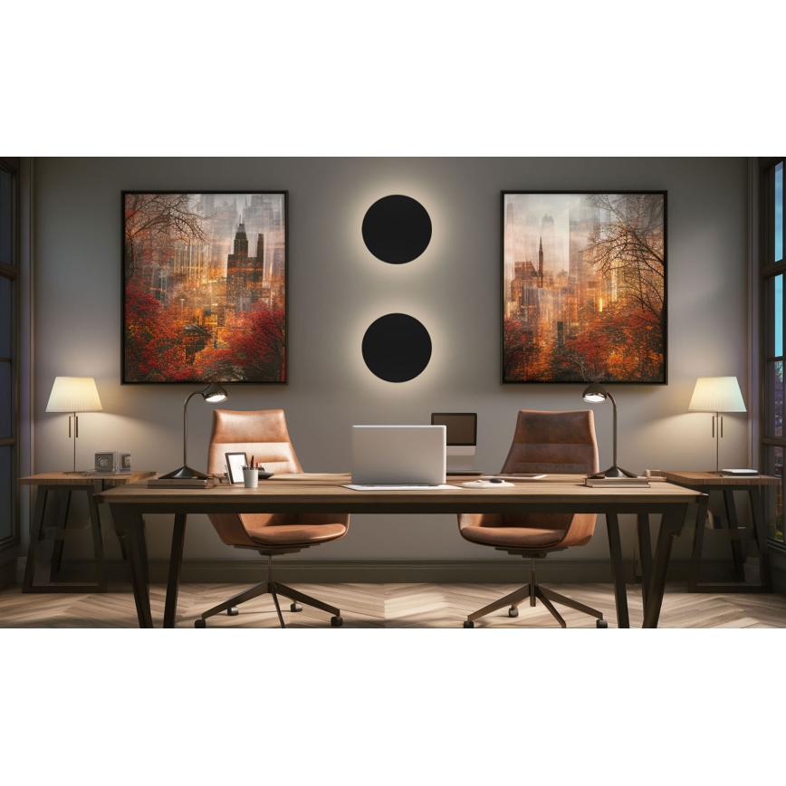 Applique a LED da esterno PIATTA LED/12W/230V 3000/4000/6000K diametro 18 cm IP44 nero
