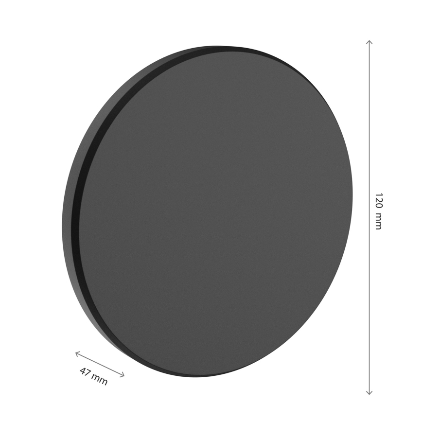Applique a LED da esterno PIATTA LED/12W/230V 3000/4000/6000K diametro 18 cm IP44 nero