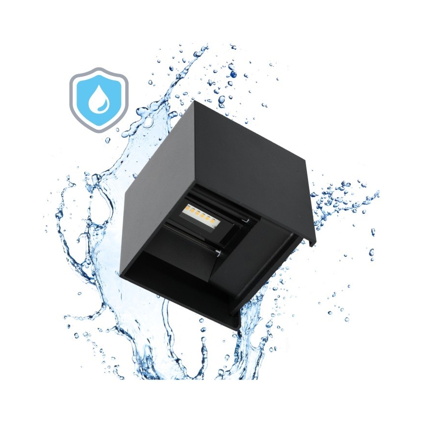 Applique a LED da esterno QUERK 2xLED/3W/230V 3000K IP54 nero