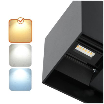 Applique a LED da esterno QUERK 2xLED/3W/230V 3000K IP54 nero