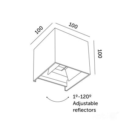 Applique a LED da esterno QUERK 2xLED/3W/230V 3000K IP54 nero