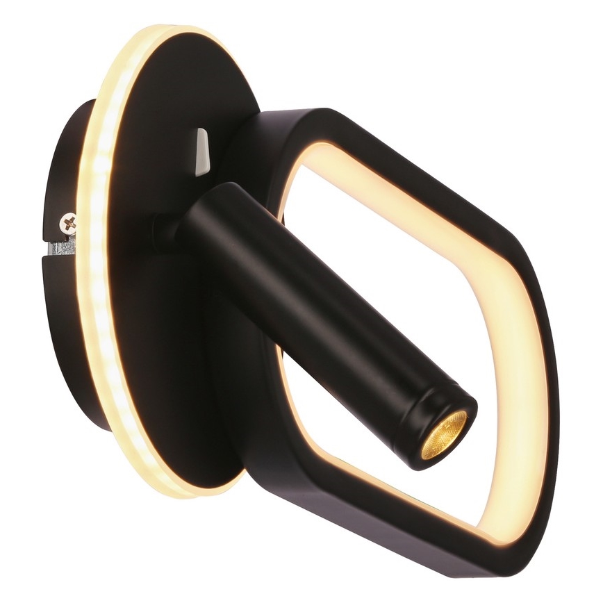 Applique a LED MONET LED/13W/230V + LED/2W 3000/4000/6000K nero