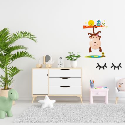 Applique a LED per bambini MONKEY 1xLED/0,6W/3xAAA