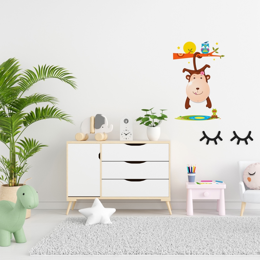 Applique a LED per bambini MONKEY 1xLED/0,6W/3xAAA