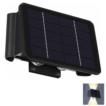Applique a LED solare 4xLED/1,5W/3,7V IP54 nero