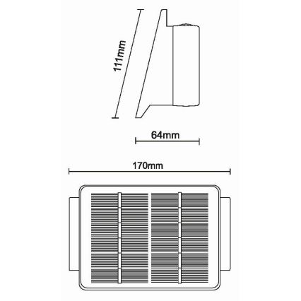 Applique a LED solare 4xLED/1,5W/3,7V IP54 nero