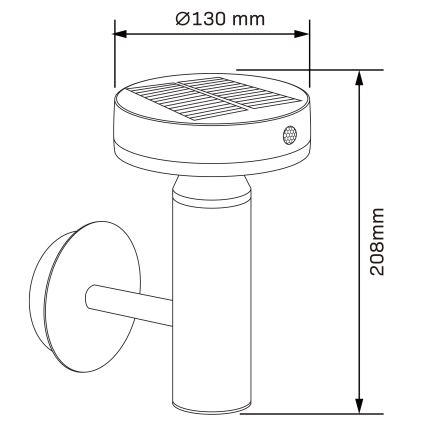 Applique a LED solare con sensore GWINEA LED/4,5W/3,7V IP44 nero