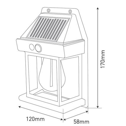 Applique a LED solare con sensore LANTER LED/1W/3,7V IP44 bianco