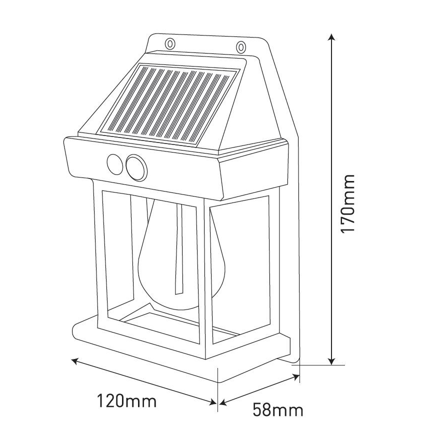 Applique a LED solare con sensore LANTER LED/1W/3,7V IP44 bianco