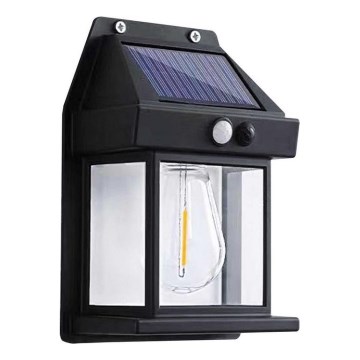 Applique a LED solare con sensore LANTER LED/1W/3,7V IP44 nero