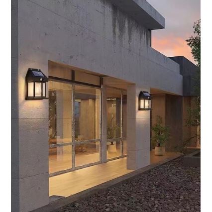 Applique a LED solare con sensore LANTER LED/1W/3,7V IP44 nero