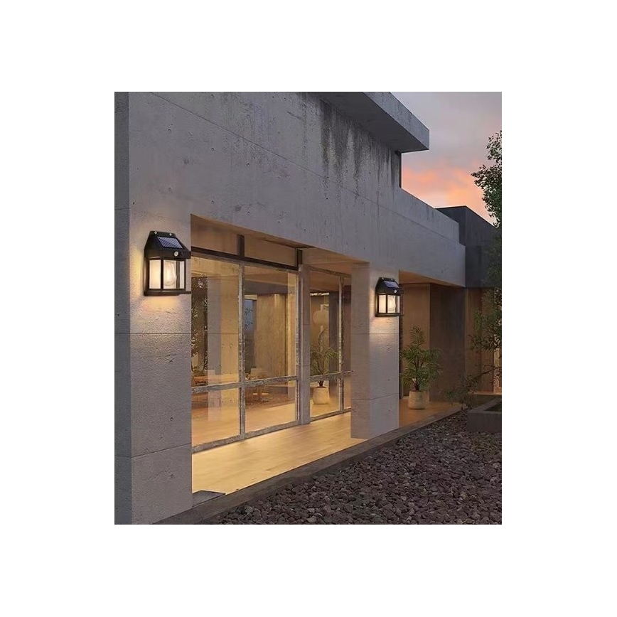 Applique a LED solare con sensore LANTER LED/1W/3,7V IP44 nero