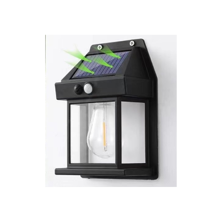 Applique a LED solare con sensore LANTER LED/1W/3,7V IP44 nero