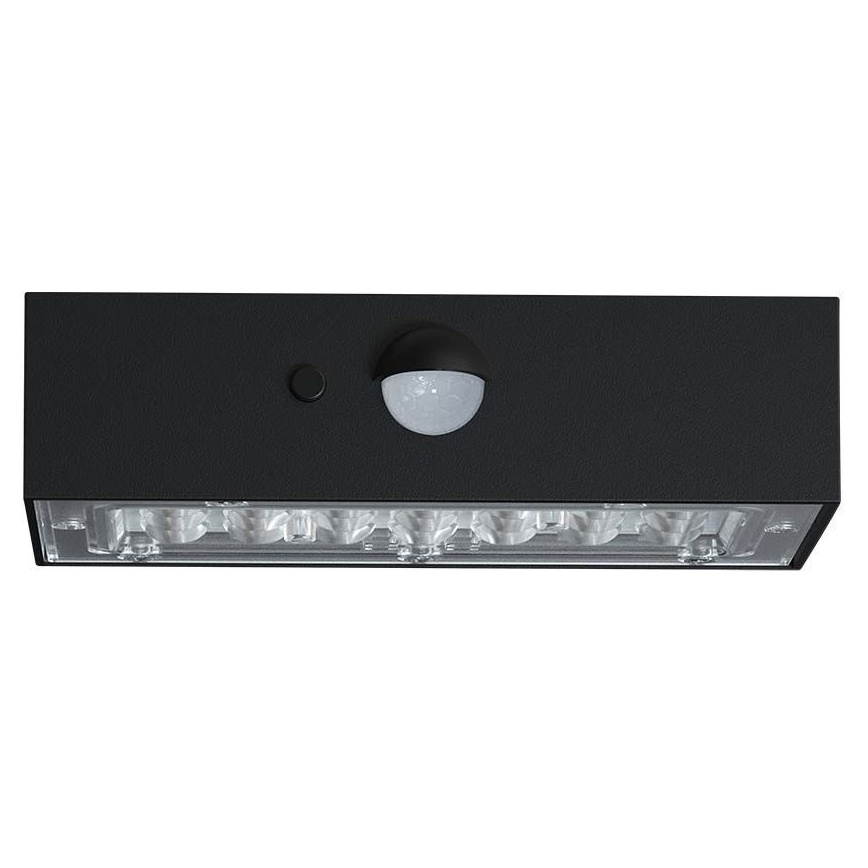Applique a LED solare con sensore LED/3W/3,7V 3000K/4000K IP65 nero