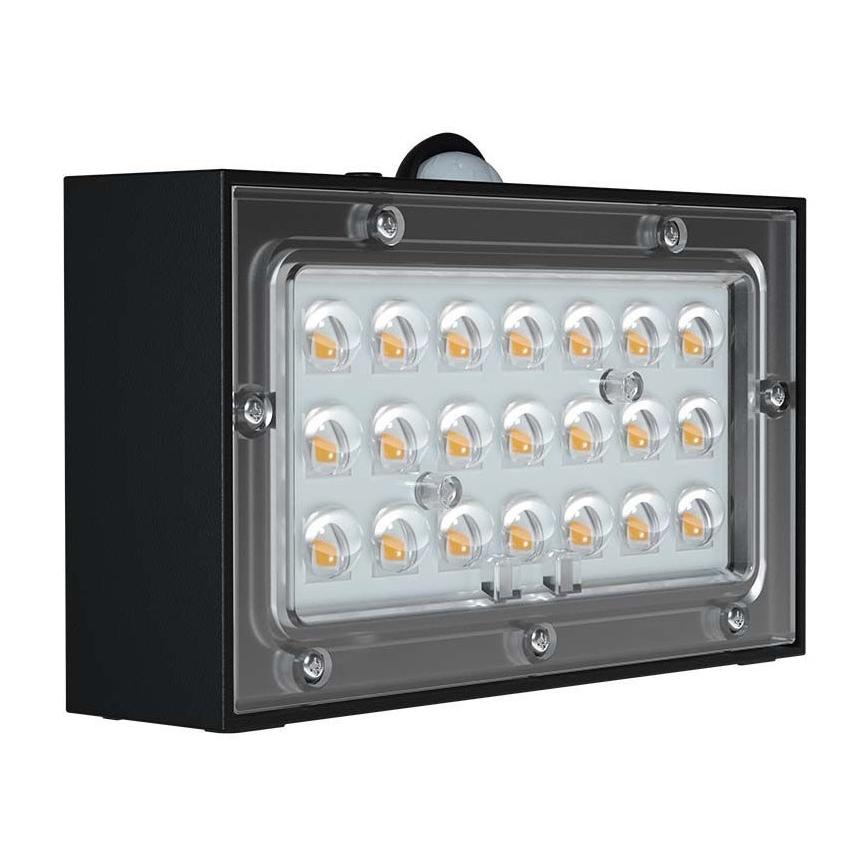 Applique a LED solare con sensore LED/3W/3,7V 3000K/4000K IP65 nero