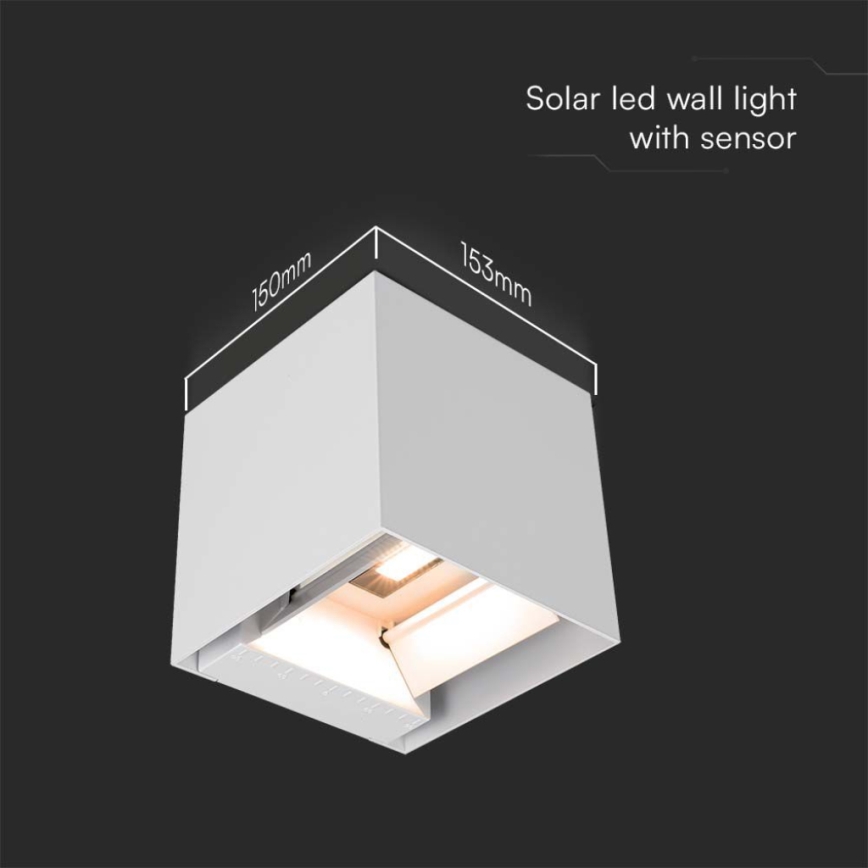 Applique a LED solare con sensore LED/3W/3,7V IP65 4000K bianco