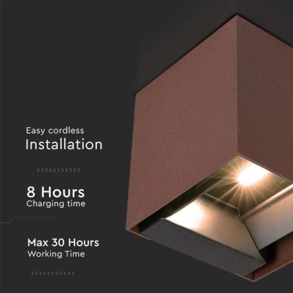 Applique a LED solare con sensore LED/9W/3,7V IP65 4000K marrone
