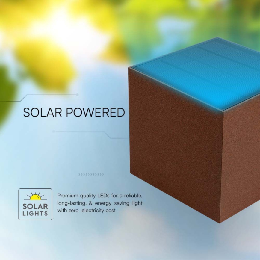 Applique a LED solare con sensore LED/9W/3,7V IP65 4000K marrone