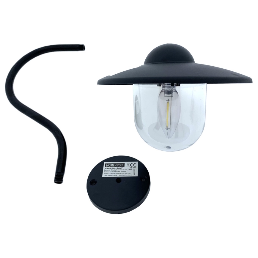 Applique a LED solare LED/0,5W/1,2V IP44 nero