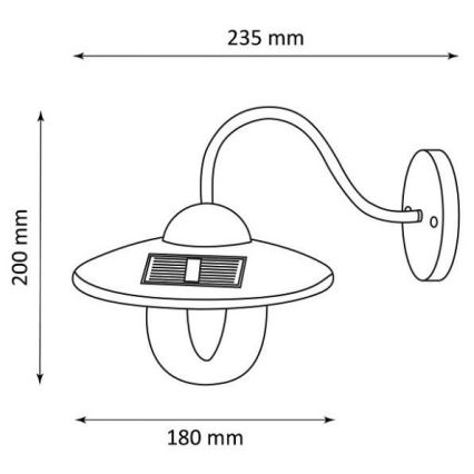 Applique a LED solare LED/0,5W/1,2V IP44 nero