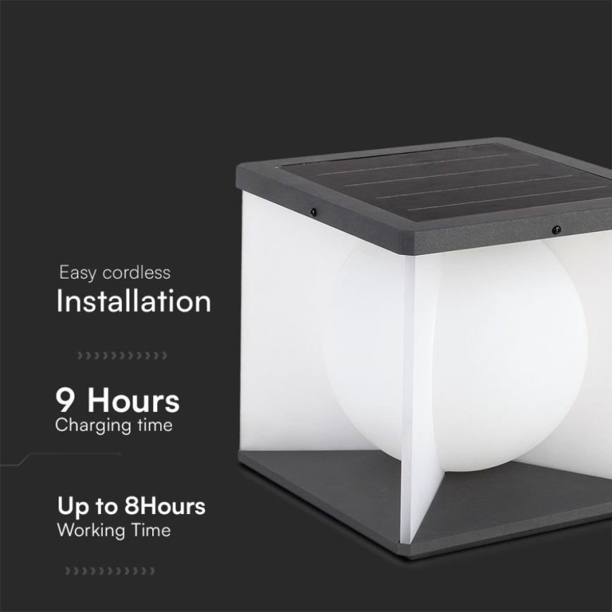 LED Dimmerabile solare Applique LED/8W/3,7V IP65 3000K + telecomando