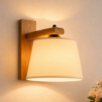 Applique AIDA 1xE27/15W/230V rovere/crema
