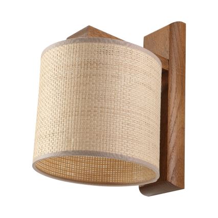 Applique AIDA 1xE27/15W/230V rovere/rafia