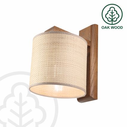 Applique AIDA 1xE27/15W/230V rovere/rafia