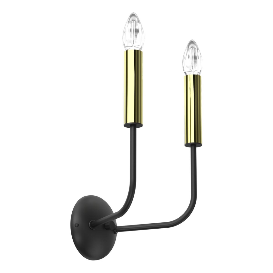 Applique AKASYA 2xE14/15W/230V nero/oro