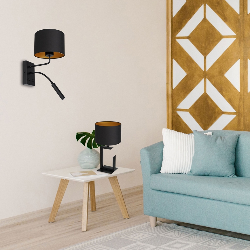 Applique ARDEN 1xE27/60W/230V + 1xG9/8W nero/oro