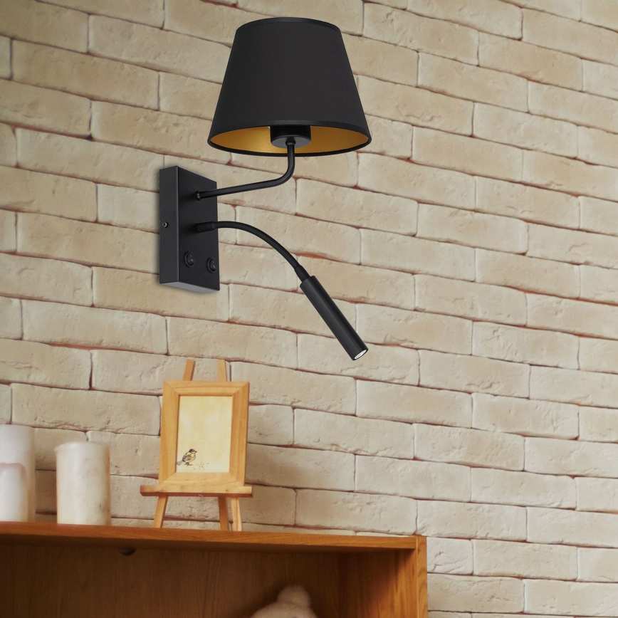 Applique ARDEN 1xE27/60W/230V + 1xG9/8W nero/oro