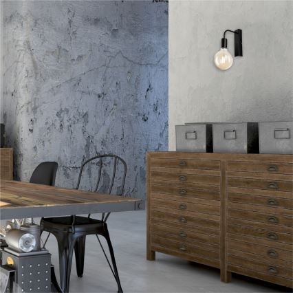 Applique ASTRID 1xE27/60W/230V nero lucido