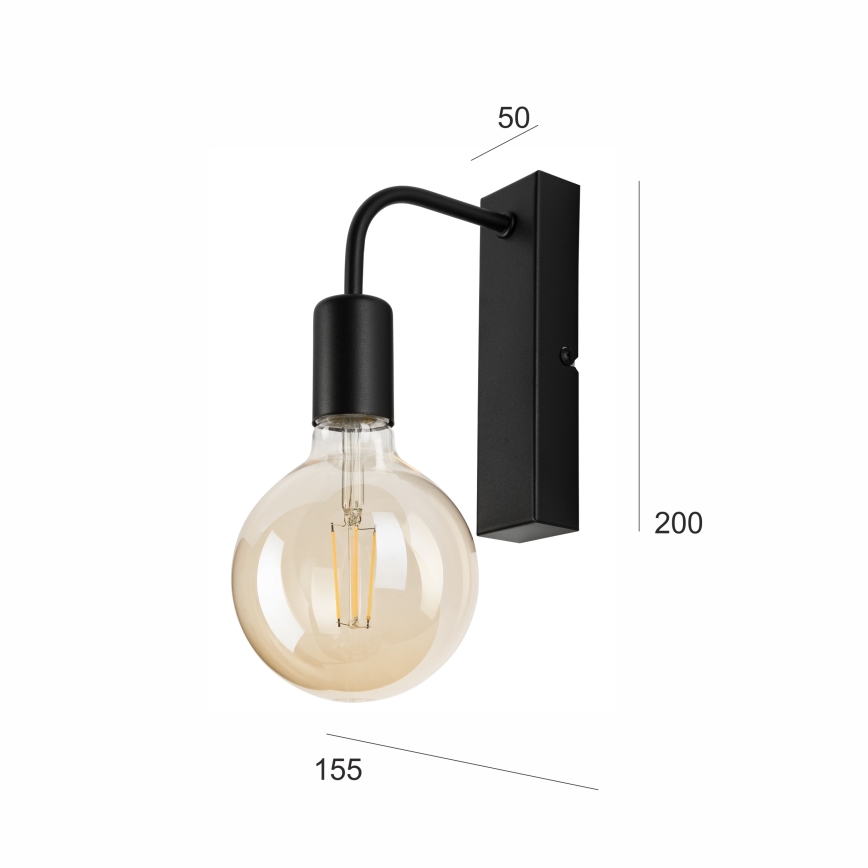 Applique ASTRID 1xE27/60W/230V opaco nero