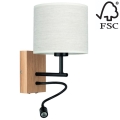 Applique BOHO 1xE27/25W + LED/1W/230V quercia – FSC certificato