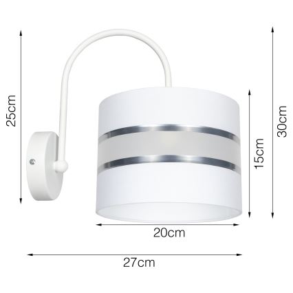Applique CORAL 1xE27 / 60W / 230V bianco