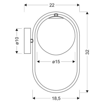Applique CORDEL 1xG9/28W/230V nero