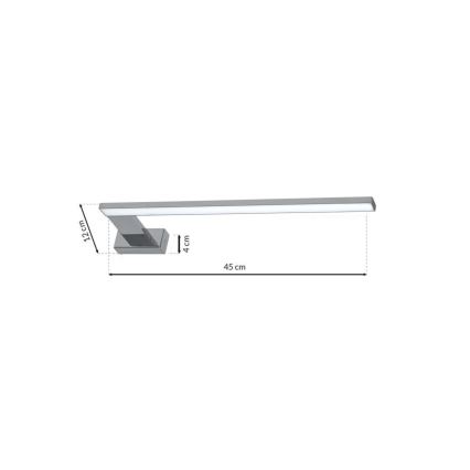 Applique da bagno a LED SHINE LED/11W/230V 45 cm IP44 cromo lucido