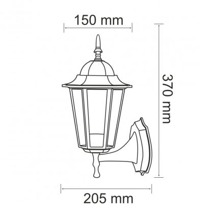 Applique da esterno 1xE27/20W/230V IP43 nero