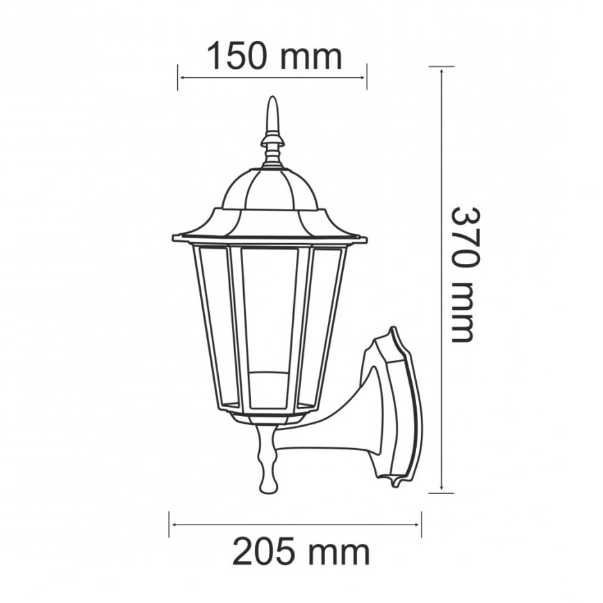 Applique da esterno 1xE27/20W/230V IP43 nero